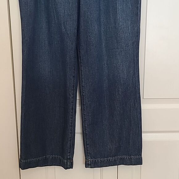 Loft High Rise Palazzo Jeans in Dark Rinse Size 32 - Picture 5 of 14
